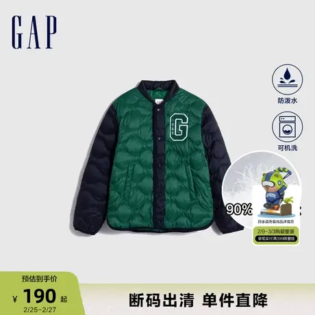 【断码优惠】Gap男童冬LOGO轻薄撞色保暖夹克儿童装羽绒服720960商品大图