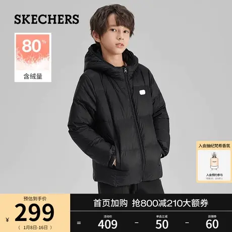 Skechers斯凯奇2024年春季男童短款羽绒服女大童休闲保暖外套商品大图