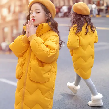 女童羽绒服中长款韩版2018新款洋气冬装女大童儿童装加厚宝宝外套图片