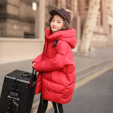 尼尔斯嘉女童羽绒服韩版洋气冬装儿童童装大童中长款女孩加厚外套图片